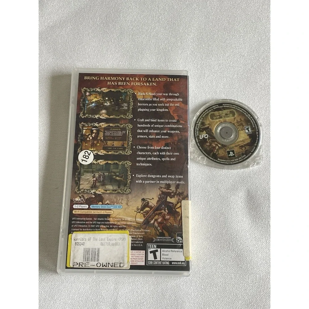 Warriors of the Lost Empire (Sony PSP) Tested Works, Case & game